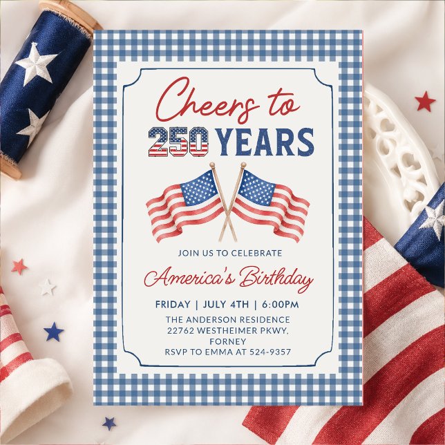 Invitation à la fête du 4 juillet 250 ans (Créateur téléchargé)