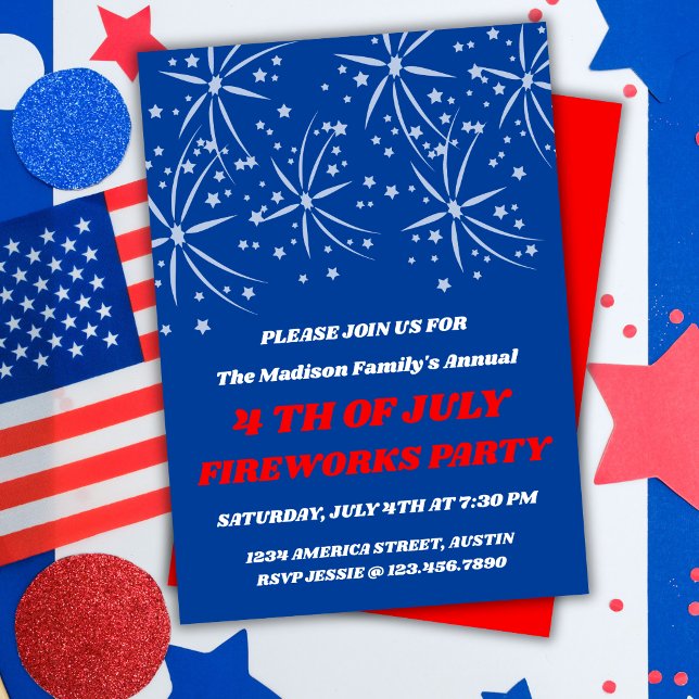 Invitation à la fête du 4 juillet avec étoiles et  (Créateur téléchargé)