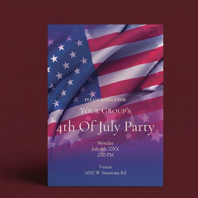 Invitation à la fête du 4 juillet avec le drapeau  (Créateur téléchargé)