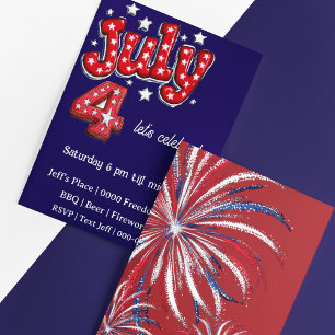 Invitation à la fête du 4 juillet Jour de l'Indépe