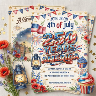 Invitation à la fête du 4 juillet pour les 250 ans