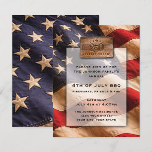 Invitation à la fête du 4 juillet USA 250 Ans