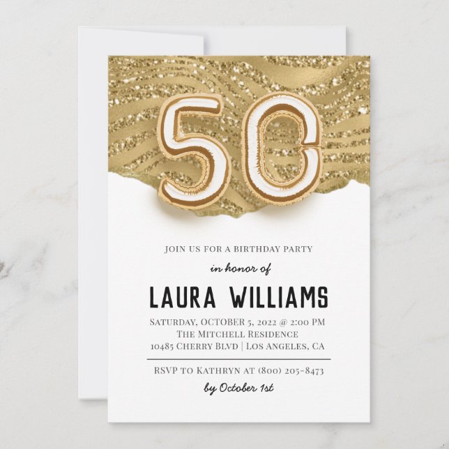 Invitation à la fête du 50e anniversaire (Devant)