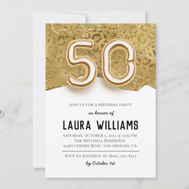 Invitation à la fête du 50e anniversaire (Devant)