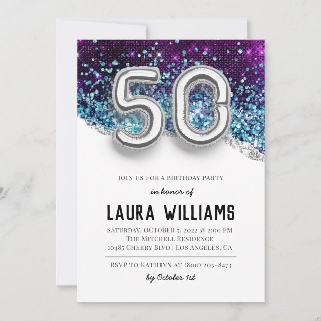 Invitation à la fête du 50e anniversaire (Devant)