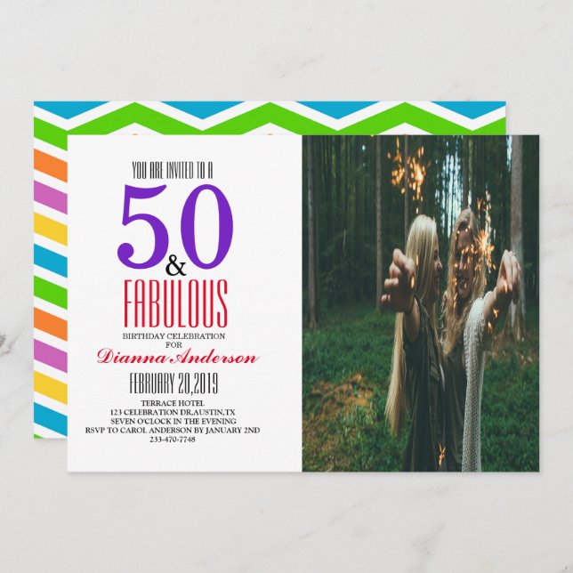 Invitation à la fête du 50e anniversaire (Devant / Derrière)