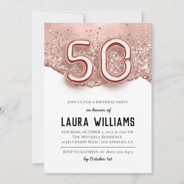 Invitation à la fête du 50e anniversaire (Devant)