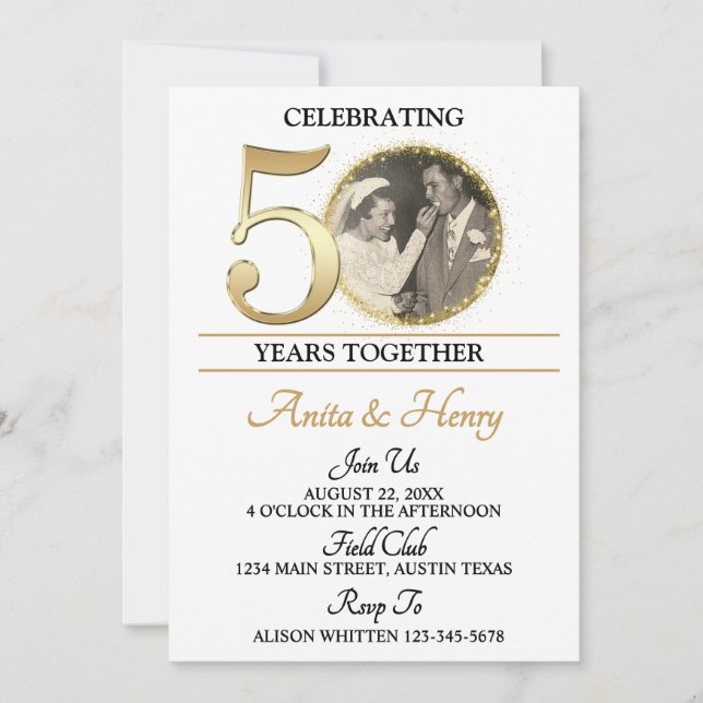 Invitation à la fête du 50e anniversaire (Devant)