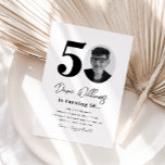 Invitation à la fête du 50e anniversaire | 50e ann<br><div class="desc">50ème photo minimaliste Invitation anniversaire. Prêt à être personnalisé par vous !</div>