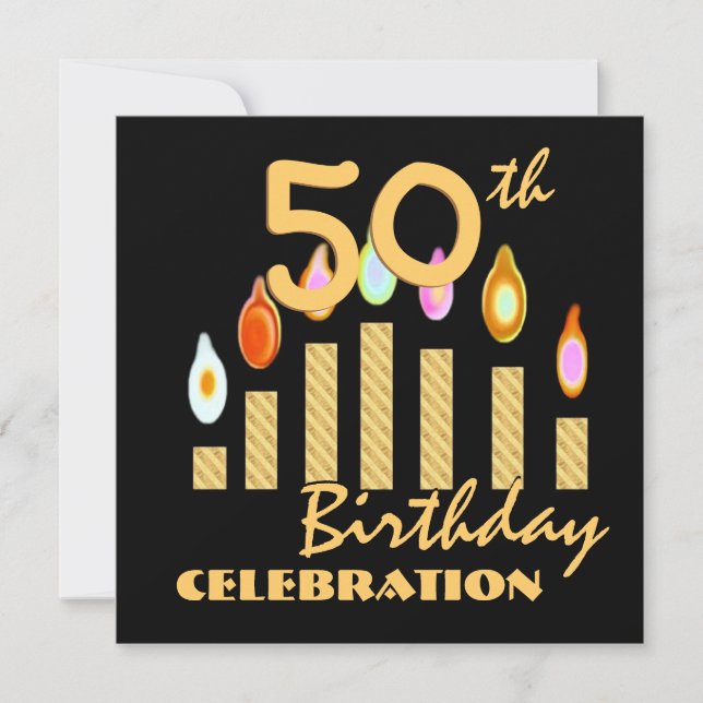 Invitation à la fête du 50e anniversaire Bougies d (Devant)