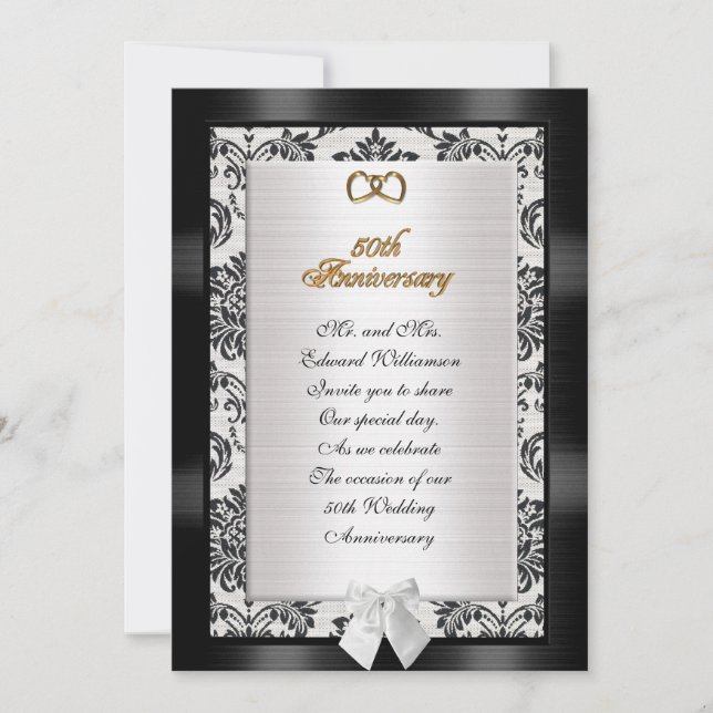 Invitation à la fête du 50e anniversaire, damas fo (Devant)