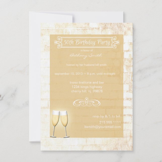 Invitation à la fête du 50e anniversaire de Rustic (Devant)