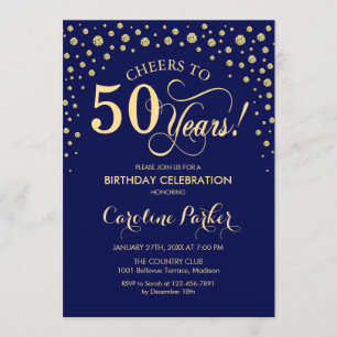 Invitation à la fête du 50e anniversaire - Gold Na