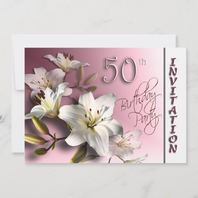 Invitation à la fête du 50e anniversaire - Lys bla (Devant)