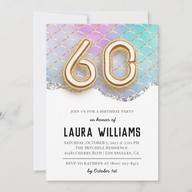 Invitation à la fête du 60e anniversaire (Devant)
