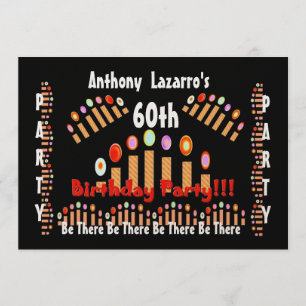 Invitation à la fête du 60e anniversaire - Bougies