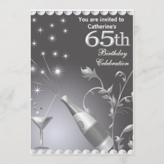 Invitation à la fête du 65e anniversaire - Argent