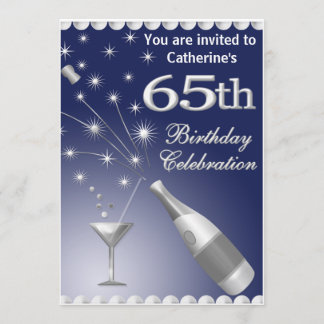 Invitation à la fête du 65e anniversaire - Blue &
