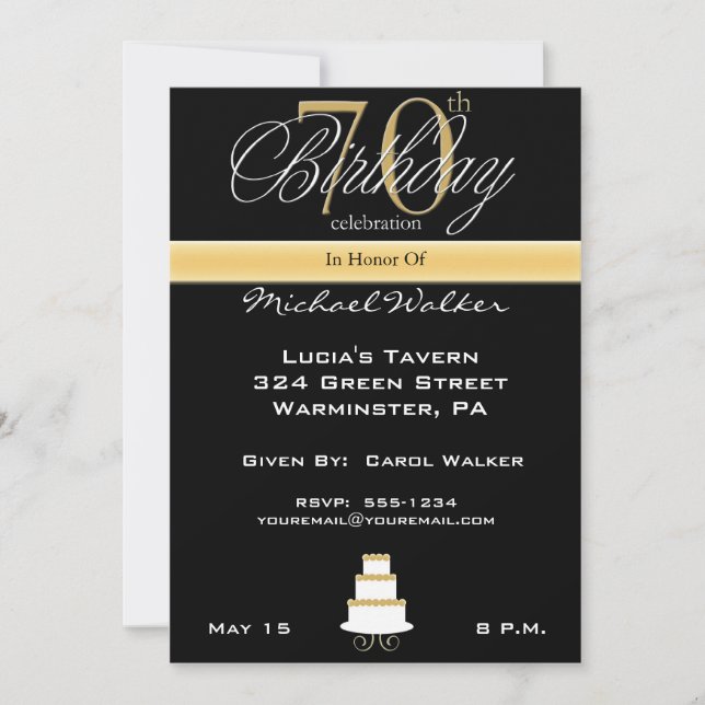 Invitation à la fête du 70e anniversaire (Devant)