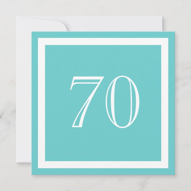 Invitation à la fête du 70e anniversaire - Aqua (Devant)