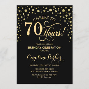 Invitation à la fête du 70e anniversaire - Gold Bl
