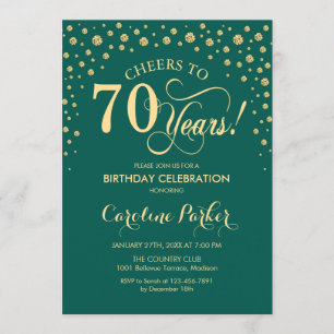 Invitation à la fête du 70e anniversaire - Gold Gr