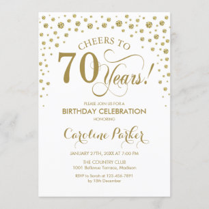 Invitation à la fête du 70e anniversaire - Gold Wh