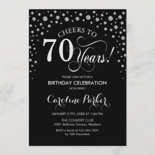 Invitation à la fête du 70e anniversaire - Noir d'
