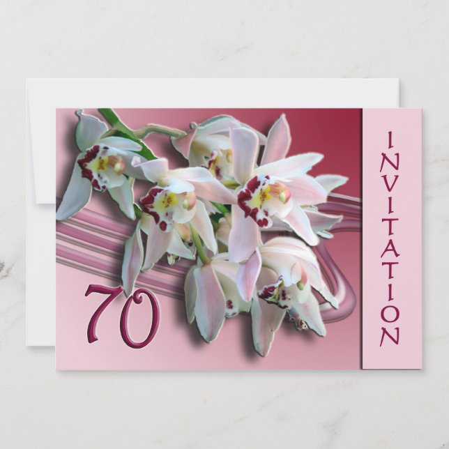 Invitation à la fête du 70e anniversaire - Orchidé (Devant)