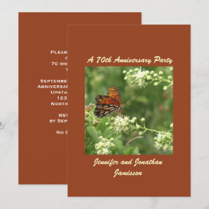 Invitation à la fête du 70e anniversaire Papillon