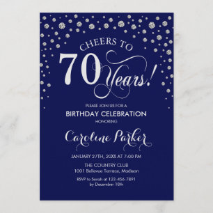 Invitation à la fête du 70e anniversaire - Silver