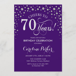 Invitation à la fête du 70e anniversaire - Silver 