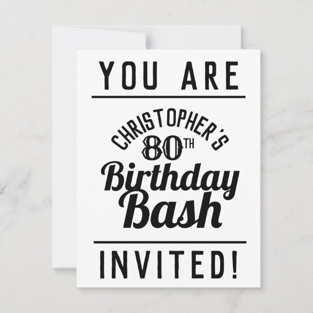 Invitation à la fête du 80e anniversaire (Devant)