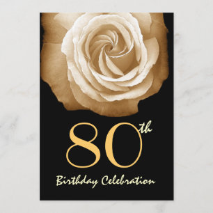 Invitation à la fête du 80e anniversaire GOLD Rose