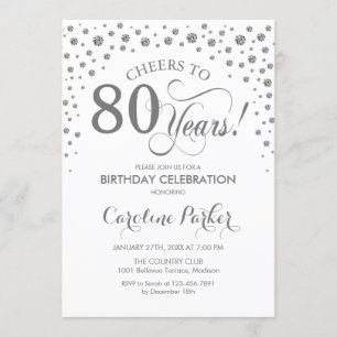 Invitation à la fête du 80e anniversaire - Silver