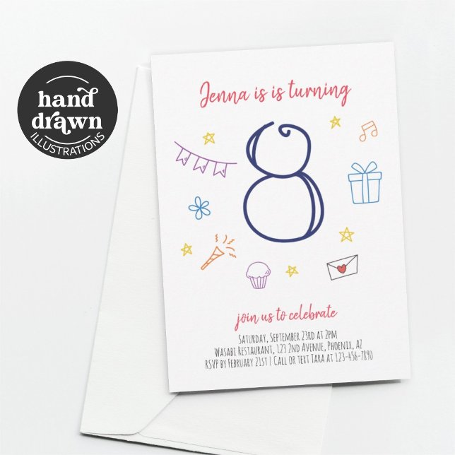 Invitation à la fête du 8e anniversaire (Créateur téléchargé)