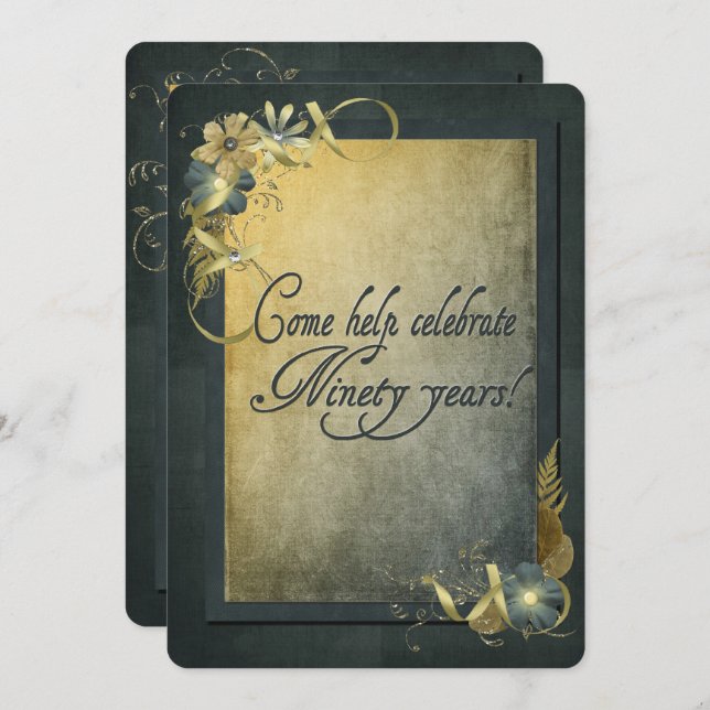 Invitation à la fête du 90e anniversaire (Devant / Derrière)