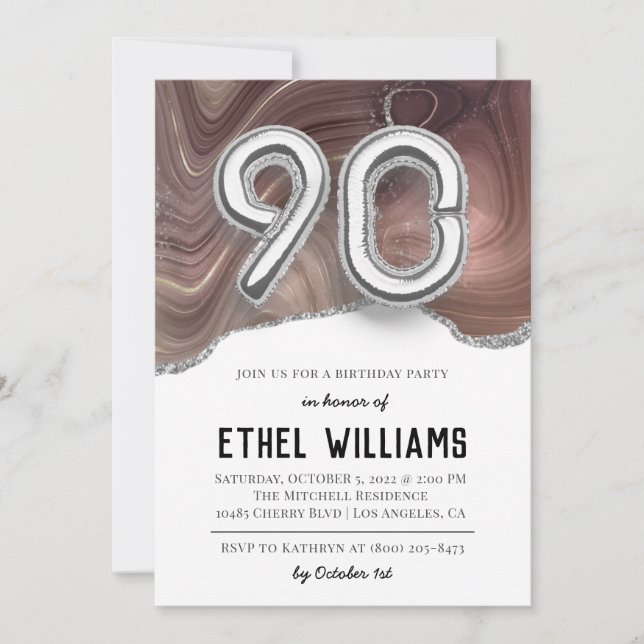 Invitation à la fête du 90e anniversaire (Devant)