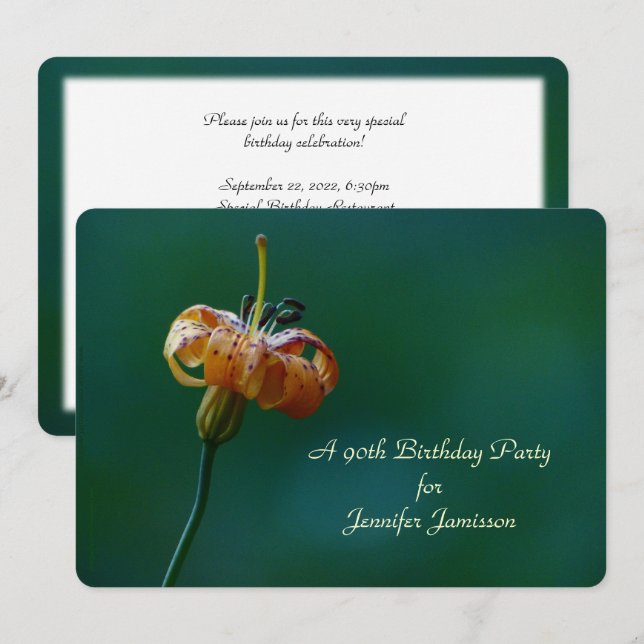 Invitation à la fête du 90e anniversaire, Lys jaun (Devant / Derrière)