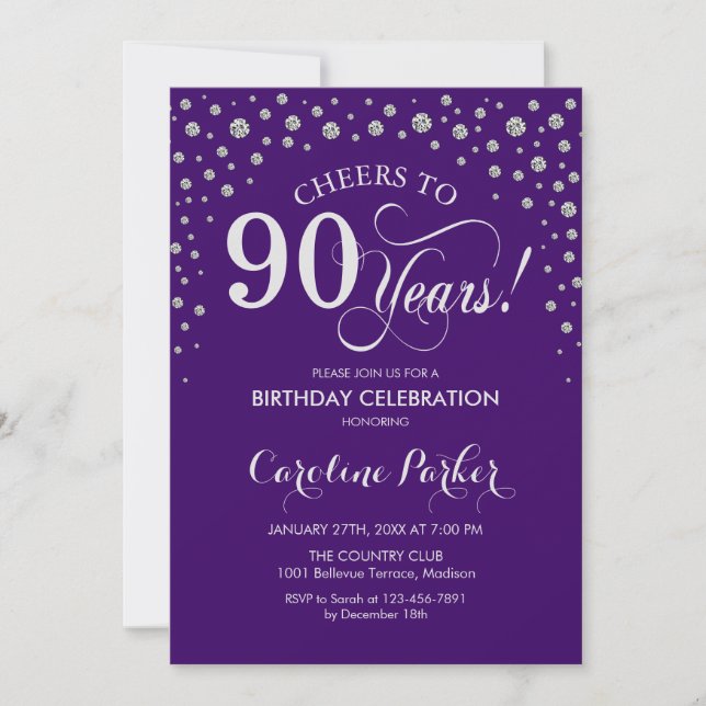Invitation à la fête du 90e anniversaire - Silver  (Devant)