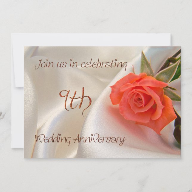 Invitation à la fête du 9e anniversaire de mariage (Devant)
