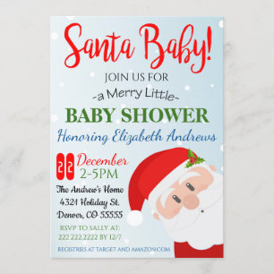 Invitation à la fête du Baby shower de Noël