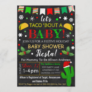 Invitation à la fête du Baby shower de Noël