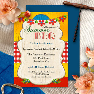 Invitation à la fête du barbecue d'été