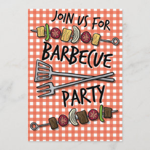 Invitation à la fête du barbecue en été