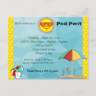 Invitation À La Fête Du Bonfire Et Du Pool