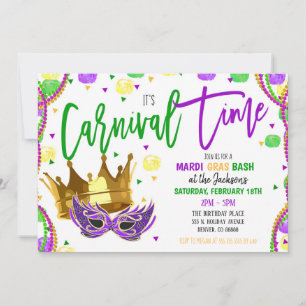 Invitation à la fête du carnaval de Mardi Gras