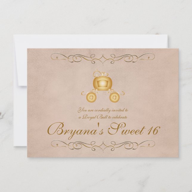 Invitation à la fête du Carrosse de Cendrillon Pri (Devant)