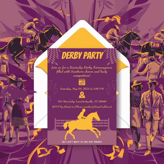 Invitation à la fête du cheval de course (Créateur téléchargé)