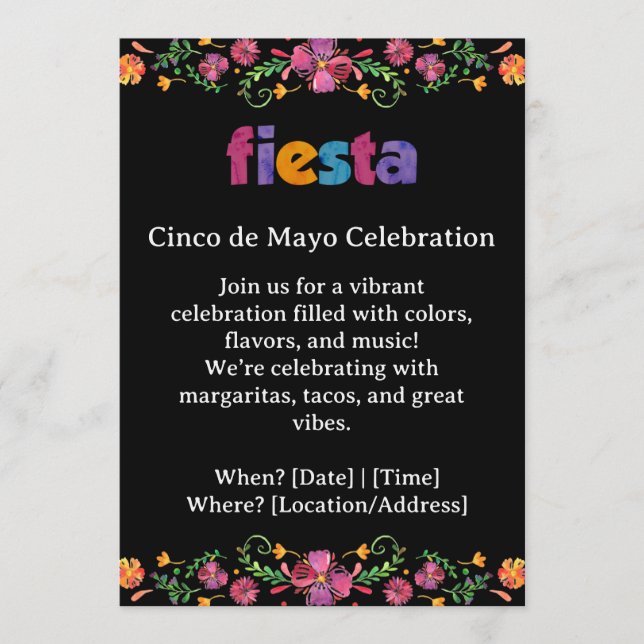 Invitation à la Fête du Cinco de Mayo (Devant)